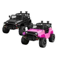 Rigo 2 Electric Kids Ride On Car Black Pink Off-Road Remote Control Twin Motor 12V 4.5Ah 4-wheel suspension Music Horn