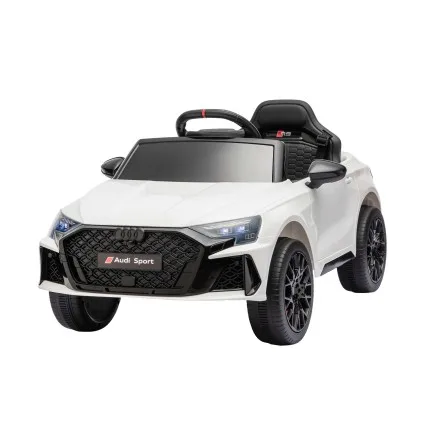 Audi RS3 Licenced Kids Ride On Car 12V Remote Control with Dual 25W Motors White