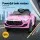 RIGO Kids 12V Electric Ride-On Car - Pink, Remote Control, Music, Headlights, Safe Seat Belt, Ages 3+, Maserati-Inspired