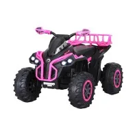 Rigo Kids Electric Ride On ATV Quad Motorbike 12V Pink - Keyless Start, Twin Motors, USB, 3+ Years, 30kg Capacity
