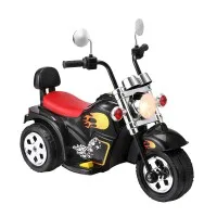 Rigo Kids 6V Electric Ride-On Motorbike - Black, Music, Horn, Safety Certified, 3+ Years, 20kg Capacity, 1-Year Warranty