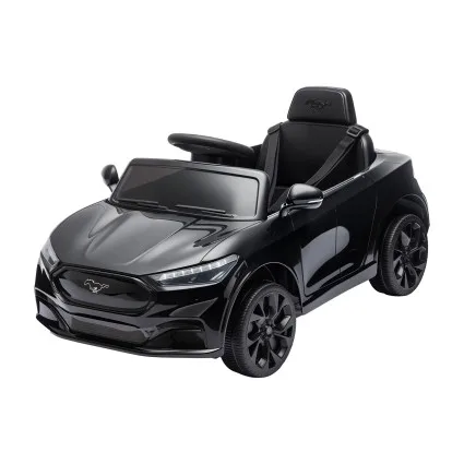 Ford 12V Licensed Kids Ride On Car Black with Remote Control Twin Motors Horn Music Headlights 97x61cm