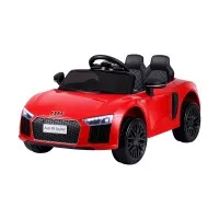 Audi R8 Licensed Ride On Car for Kids 50W Electric with Remote Control Seat Belt Music and Lights Red