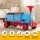 Rigo Kids Ride On Train Two Seater 12V Electric Toy with Storage and MP3 Player Dual 35W Motors Blue