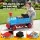 Rigo Kids Ride On Train Two Seater 12V Electric Toy with Storage and MP3 Player Dual 35W Motors Blue