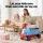 Rigo Kids Ride On Train Two Seater 12V Electric Toy with Storage and MP3 Player Dual 35W Motors Blue