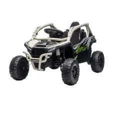 Rigo Kawasaki Licensed KRX1000 Kids Ride On Car Electric Toy with Remote Control Music and Headlights Grey