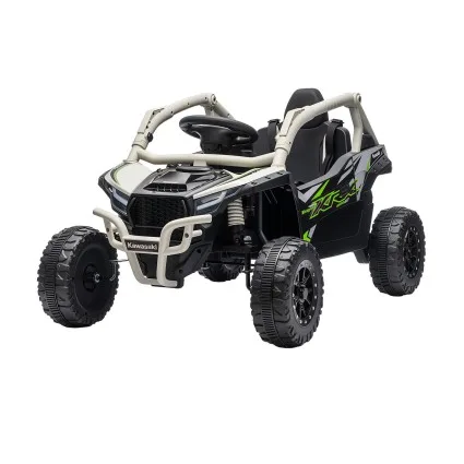 Rigo Kawasaki Licensed KRX1000 Kids Ride On Car Electric Toy with Remote Control Music and Headlights Grey