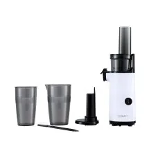 Devanti Cold Press Slow Juicer 130W Masticating Fruit Juice Extractor White Quiet Low Speed High Yield