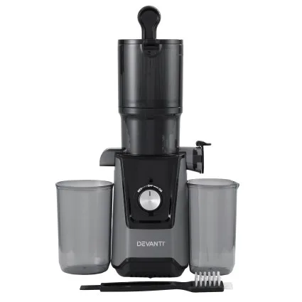 Devanti Cold Press Juicer 200W Slow Masticating 40-80 RPM Large 108mm Hopper 800ml Cup 700ml Pulp Cup