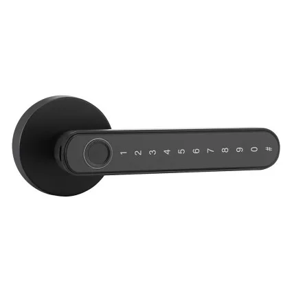 UL-TECH Smart Fingerprint Door Lock, Zinc Alloy, 360° Sensor, Easy Install, Multiple Access, Black, 16x6.5x6cm, 1-Year