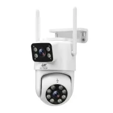 UL-TECH 4MP Dual-Lens Wi-Fi Security Camera Outdoor Indoor Pan Tilt Auto Tracking White