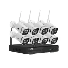 UL-TECH Wireless CCTV Security System: 8CH NVR, 8 Cameras, 3MP Full HD, Night Vision, Two-Way Audio, IP65 Waterproof