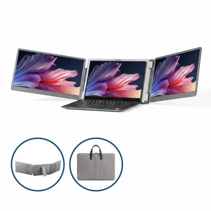 Devanti 35.56cm Portable Laptop Screen Extender Triple Display