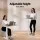 Artiss Adjustable Mobile Laptop Desk 70CM - Pneumatic Height Control, L-Shaped Frame, Hidden Casters, Oak/White