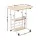Artiss Adjustable Mobile Laptop Desk – 60CM, Steel Frame, Dual-Knob Height, 2-Tier Storage, Lockable Wheels, Oak/White