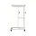 Artiss Adjustable Mobile Laptop Desk – 60CM, Steel Frame, Dual-Knob Height, 2-Tier Storage, Lockable Wheels, Oak/White