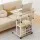 Artiss Adjustable Mobile Laptop Desk – 60CM, Steel Frame, Dual-Knob Height, 2-Tier Storage, Lockable Wheels, Oak/White