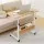 Artiss Portable Sit-Stand Laptop Desk, 80CM Adjustable Workstation, Oak MDF, Steel Frame, Mobile with Storage Shelf