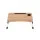 Artiss Foldable Laptop Desk Table 60x40cm Oak MDF, Portable Adjustable Lap Tray with Cup Holder and Device Slot