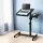 Artiss 60CM Black Laptop Desk: Adjustable, 360° Rotating, Mobile Stand with Cooling Fan, Locking Wheels & MDF Tabletop
