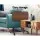 Artiss Walnut Laptop Desk with 360° Rotation, Adjustable Height & Lockable Wheels - 60cm MDF Mobile Table Stand