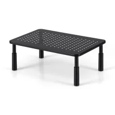 Artiss Adjustable Monitor Stand Riser - 3 Heights, Metal Frame, 20kg Capacity, Black, 37x23.5cm, For Desks & Laptops