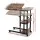 Artiss 3 Tier Adjustable Laptop Desk, Tiltable Overbed Table with Wheels, 80cm MDF Rustic Brown, Heavy Duty Steel Frame