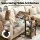 Artiss 3 Tier Adjustable Laptop Desk, Tiltable Overbed Table with Wheels, 80cm MDF Rustic Brown, Heavy Duty Steel Frame