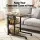 Artiss 3 Tier Adjustable Laptop Desk, Tiltable Overbed Table with Wheels, 80cm MDF Rustic Brown, Heavy Duty Steel Frame