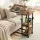 Artiss 3 Tier Adjustable Laptop Desk, Tiltable Overbed Table with Wheels, 80cm MDF Rustic Brown, Heavy Duty Steel Frame