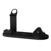 Devanti 4-in-1 15W Wireless Charger Station for iPhone, iWatch, AirPods - Safe, Rotatable, Black, ABS+PC, 23x Devanti 4-in-1 15W Wireless Charger Station for iPhone, iWatch, AirPods - Safe, Rotatable, Black, ABS+PC, 23x