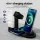 Devanti 4-in-1 15W Wireless Charger Station for iPhone, iWatch, AirPods - Safe, Rotatable, Black, ABS+PC, 23x