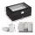 Embellir 12 Grids Faux Leather Watch Box Organiser - 2-Tier Jewellery Storage with Glass Lid, Suede Lining, 30x20x13cm