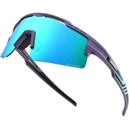Outdoor Master Hawk II Polarised Sports Sunglasses UV400 TR90 Cat. 3 Blue Frame Revo Blue Adult