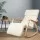 Artiss Beige Bentwood Rocking Armchair with Adjustable Footrest, 100% Cotton Cover, Durable Birch Plywood, 100x67x90cm