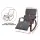 Artiss Bentwood Rocking Armchair with 5-Range Adjustable Footrest Charcoal Grey Linen Nursing Chair