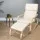 Artiss Bentwood Rocking Armchair Set with Footstool - 100% Cotton Beige Fabric, Durable Birch, High-Density Foam