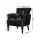 Artiss Wingback Armchair, 100% Polyester, 75x70x79cm, Charcoal Black, Elegant Button Design, French Provincial Style