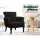 Artiss Wingback Armchair, 100% Polyester, 75x70x79cm, Charcoal Black, Elegant Button Design, French Provincial Style
