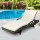 Gardeon Sun Lounge Wicker Beach Chair - Adjustable Aluminium Frame, UV-Resistant, 190cm, Grey & Beige, 1-Year Warranty