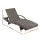 Gardeon 2PC Sun Lounge Set: Adjustable Wicker Lounger, UV-Resistant Aluminium Frame, 5cm Cushion, Grey & Beige, 190x70x