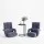 Artiss Floor Sofa Chair and Coffee Table Set, 150kg Swivel Lounge, Adjustable Backrest, Charcoal