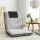 Artiss Floor Lounge Sofa Bed Recliner Chair, Adjustable 5-Position Folding Couch, Linen & Flocking, Grey, 98x46cm