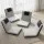 Artiss 4X Velvet Grey Floor Lounge Sofa Bed - Adjustable, Foldable, with Headrest & Storage, 150KG Capacity