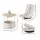 Artiss Floor Lounge and Round Coffee Table Set with Charging Station White 150kg and 35kg Capacities