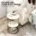 Artiss Floor Lounge Sofa Bed and 2-Tier Coffee Table Set Adjustable Charcoal White and Gold