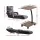 Artiss Floor Lounge and Coffee Table Set Adjustable Charcoal Recliner Sofa Bed with Mobile Table
