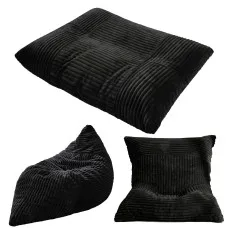 Artiss 3-in-1 Convertible Bean Bag Chair Dark Grey Lounger Chair Bed Premium Machine Washable Cover