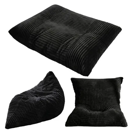 Artiss 3-in-1 Convertible Bean Bag Chair Dark Grey Lounger Chair Bed Premium Machine Washable Cover